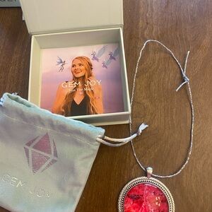 Gem Joy Red Pendant Necklace NIB